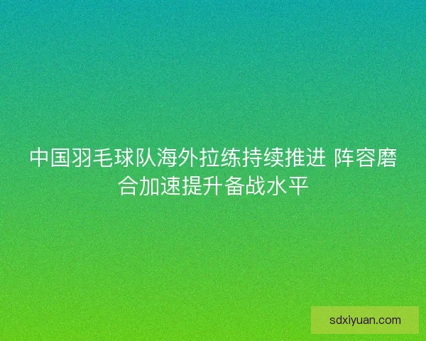中国羽毛球队海外拉练持续推进 阵容磨合加速提升备战水平