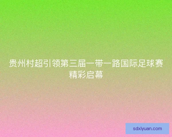 贵州村超引领第三届一带一路国际足球赛精彩启幕
