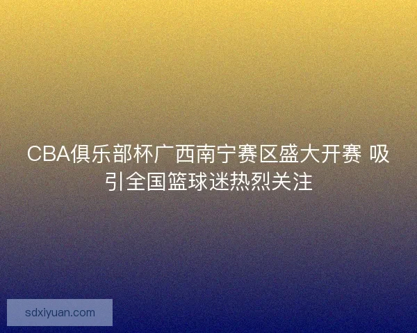 CBA俱乐部杯广西南宁赛区盛大开赛 吸引全国篮球迷热烈关注 CBA俱乐部杯广西南宁赛区盛大开赛 吸引全国篮球迷热烈关注