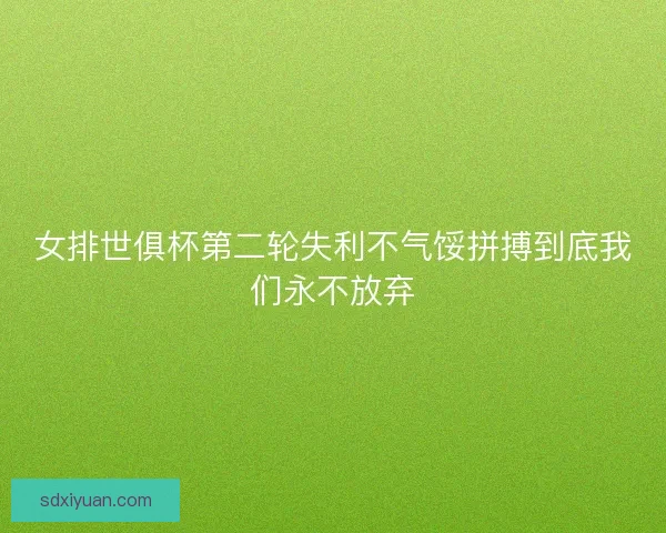 女排世俱杯第二轮失利不气馁拼搏到底我们永不放弃